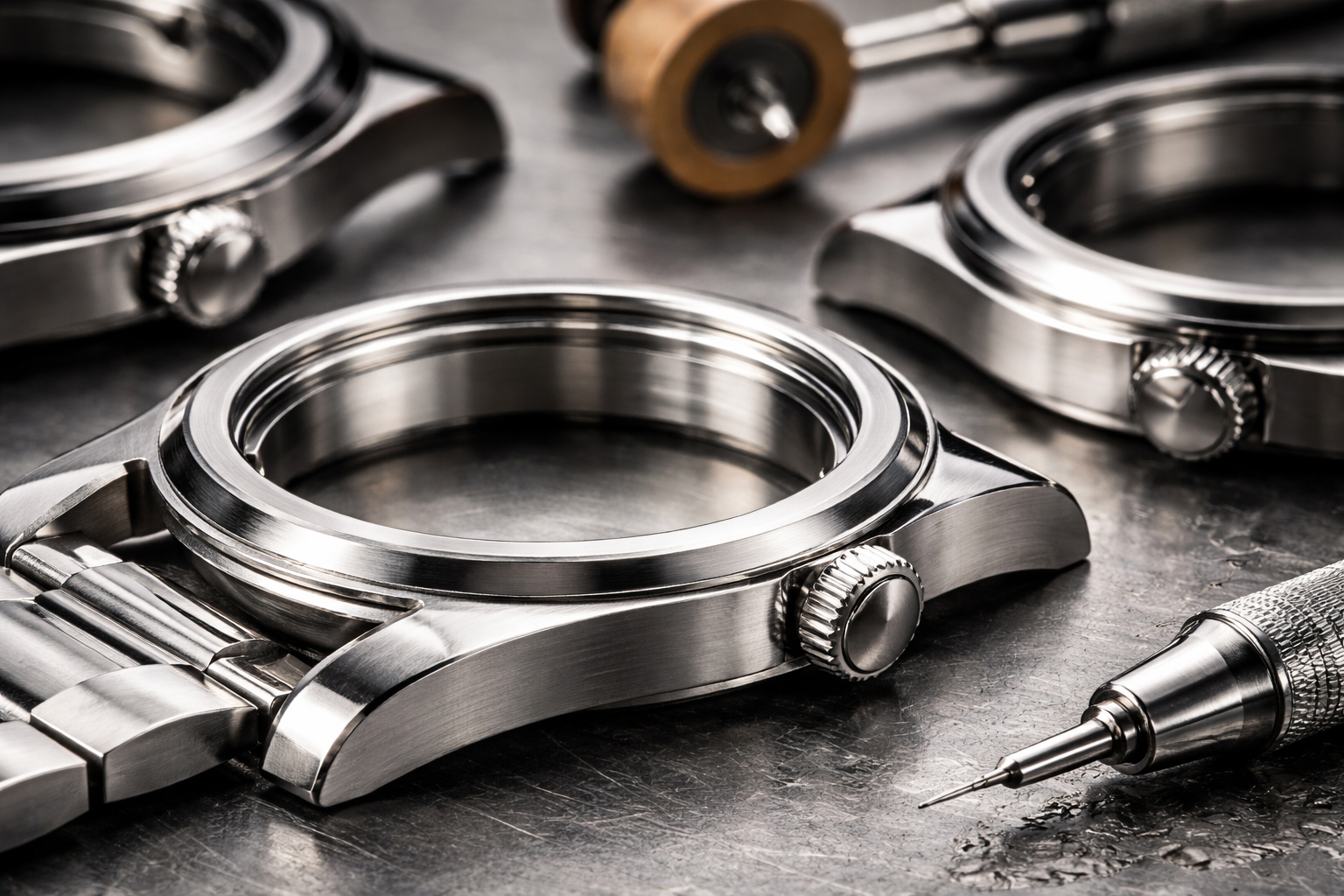 Watch case finishing detail