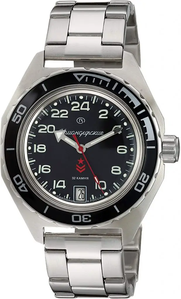 Vostok Komandirskie Automatic 24-Hour Dial Russian Military Wristwatch – 650 Case