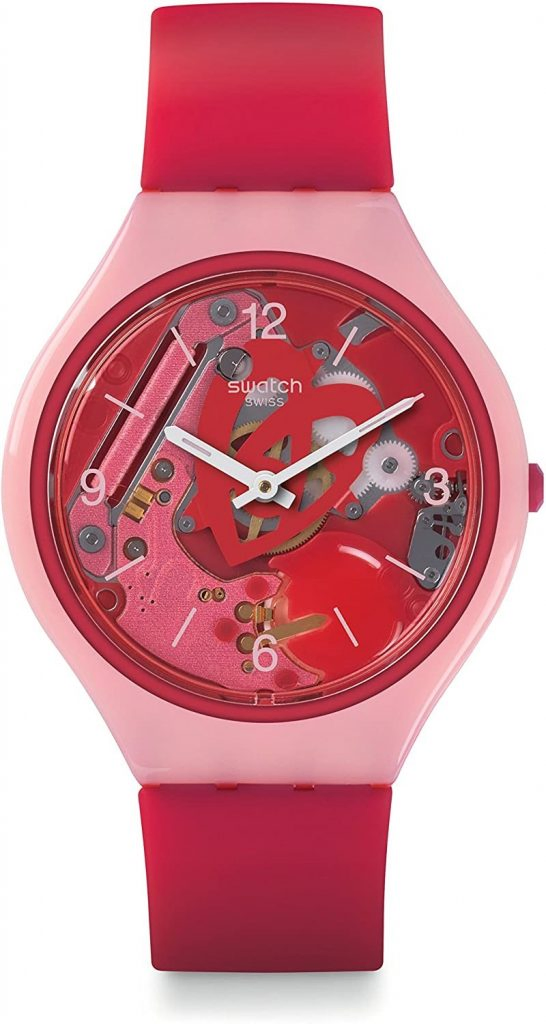Swatch Women's Digital Quartz Watch with Silicone Strap SVOP100