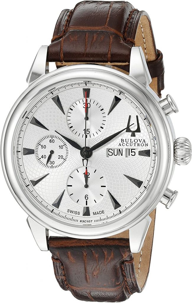 Bulova Men's 63C107 Gemini Analog Display Swiss Automatic Brown Watch