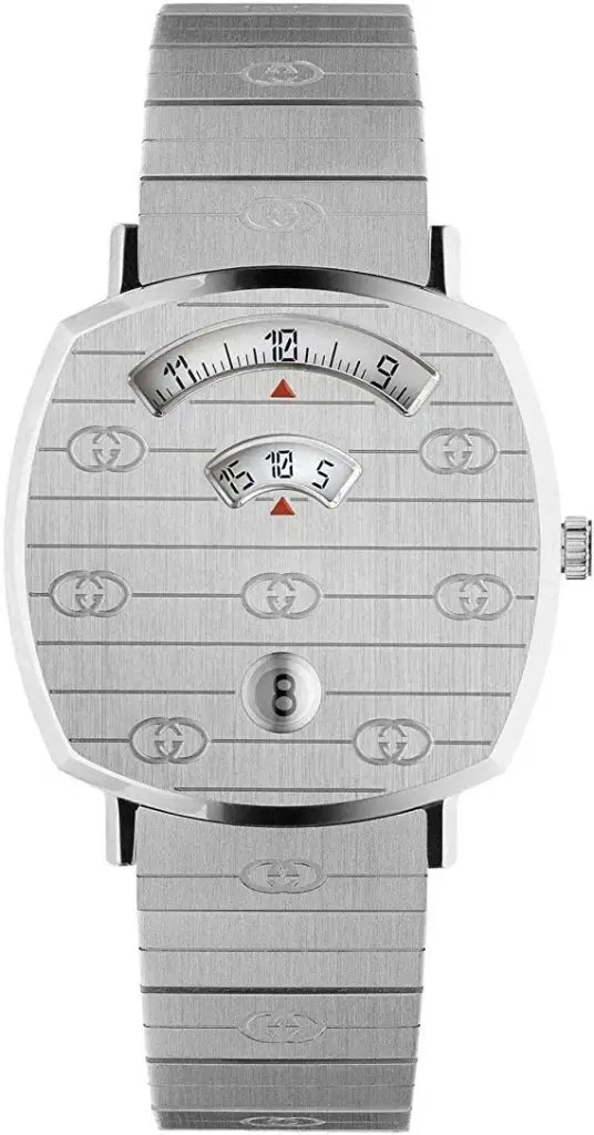Gucci Grip Stainless Steel GG Engraved Watch YA157401